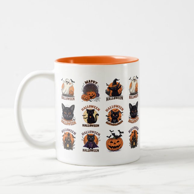 Mug café Halloween avec de mignons caractères Éffr (Gauche)