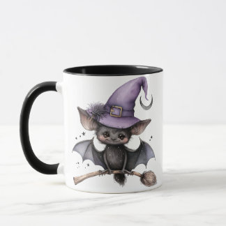Mug Café Halloween Black Witch Bat