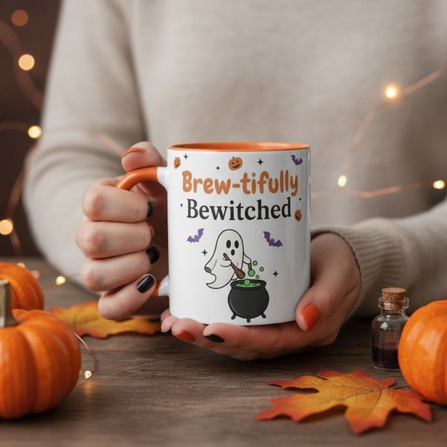 Mug Café Halloween Ghost mignoné soigneusement broyé (Créateur téléchargé)