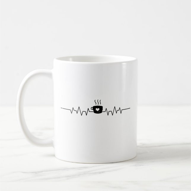 Mug Café Heartbeat Café Cup Amateurs de caféine (Gauche)