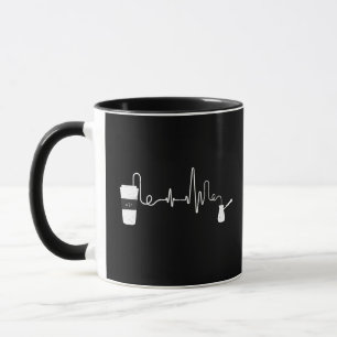 Mug Café Heartbeat Café Cup Amateurs de caféine
