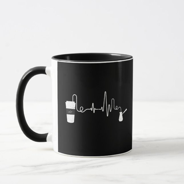 Mug Café Heartbeat Café Cup Amateurs de caféine (Gauche)