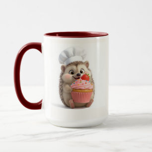 Mug Café Hérisson Cuisinier Mignon Bicolore