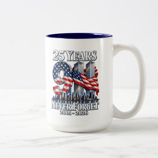 Mug Café Jamais Oublier 911 (Droit)