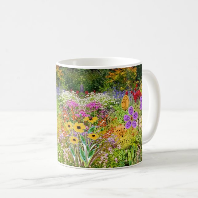 Mug Café Jardin de Fleurs Sauvages  (Devant droit)