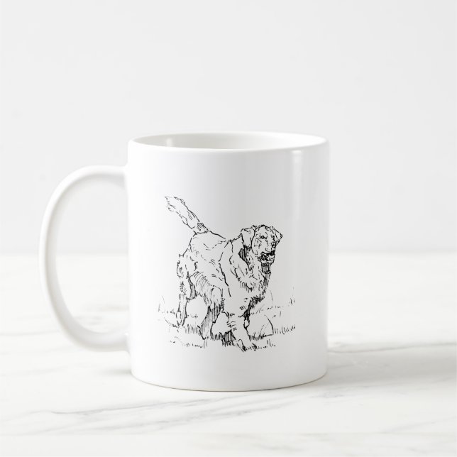 Mug Café Joyeux Golden Retriever, Cadeau pour Mama (Gauche)