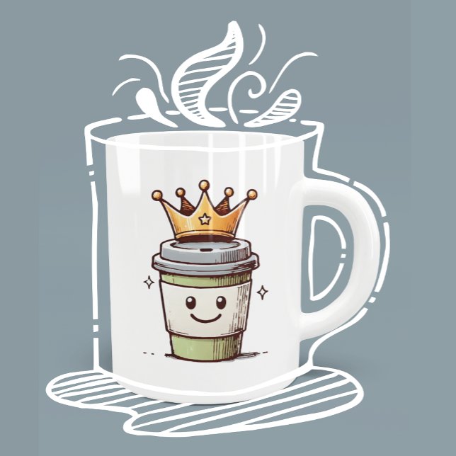 Mug Café King Kawaii (This cute little coffee king will make you smile as you enjoy your morning coffee!)