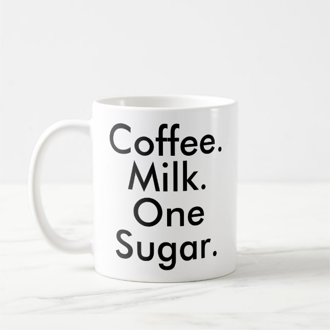 Mug Café Lait Un Sucre | Caffeine Amateur de drogue (Gauche)