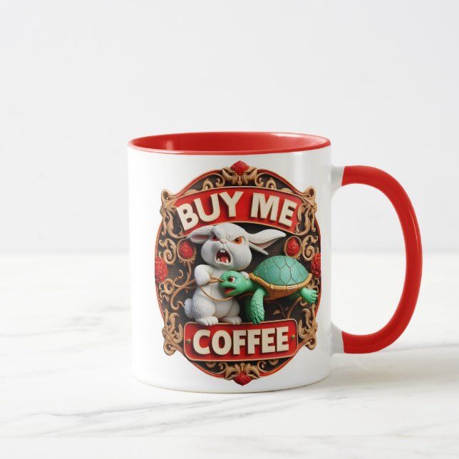 Mug Café lapin et tortue Quest Acheter Un Café (Droite)