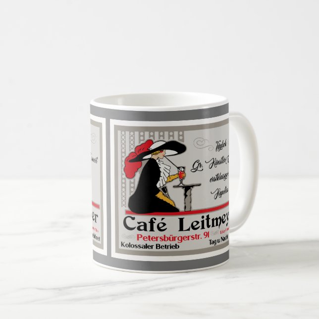 Mug Café Leitmeyer, café de style rétro allemand et (Devant droit)