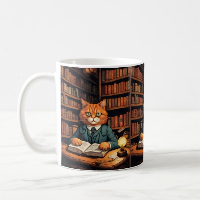mug café livres et chats (Gauche)