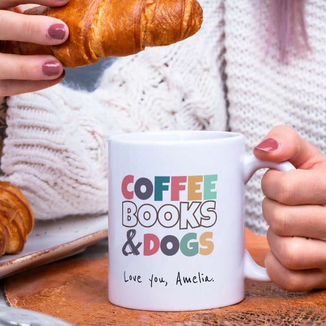 Mug Café, livres et chiens - Mignonne (Créateur téléchargé)