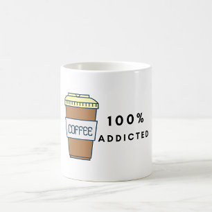 Mug Café Lover Design 100% Addicted Caféine