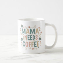 Mug Café Maman | Mug en céramique floral pour la f