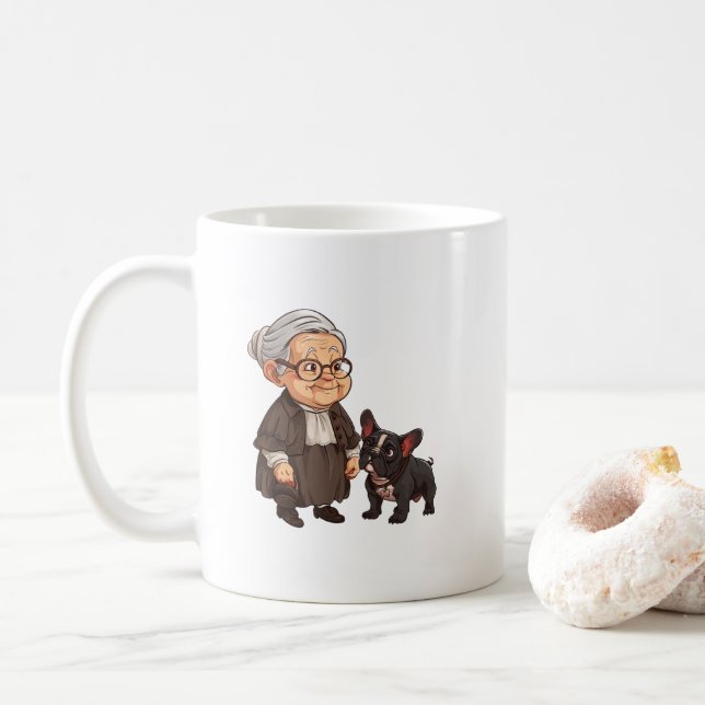 Mug Café Mamie Mignonne et Bouledogue Français (Avec donut)