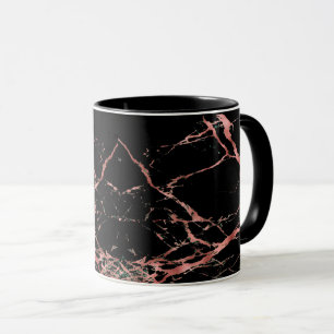 Mug Café Marbre Or et Noir Rose