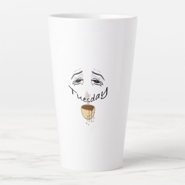 Mug Café Mardi Fatigué Drôle - Matin Épuisé (Devant)