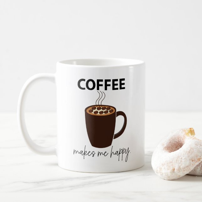 Mug Café Me Rend Heureux Café (Avec donut)