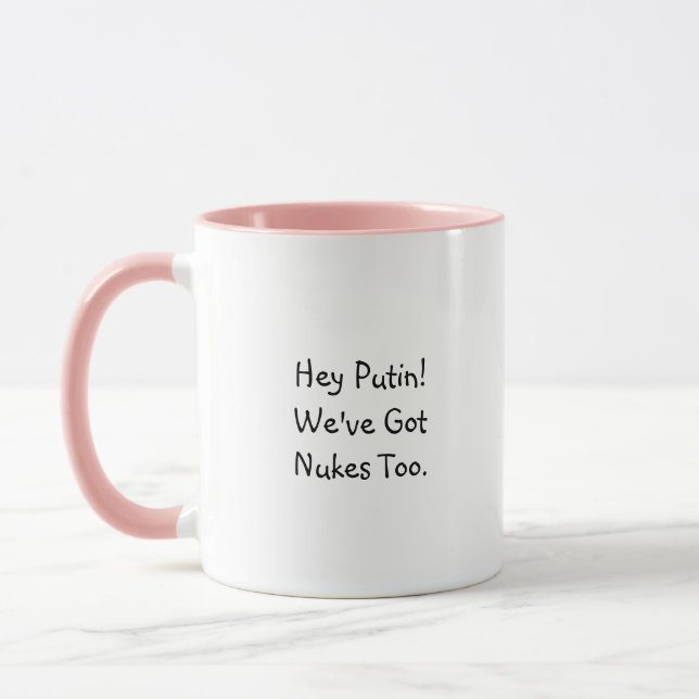 Mug Café Message de Poutine Nous Avons des Bombes  (Gauche)