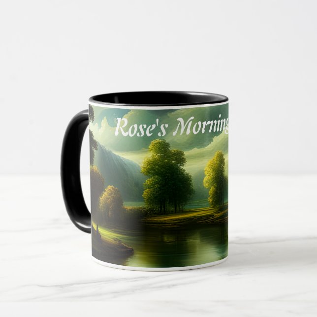 Mug Café Morning Personnalisé rose (Devant gauche)