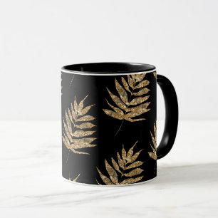 Mug Café Motif Black et Gold Fern