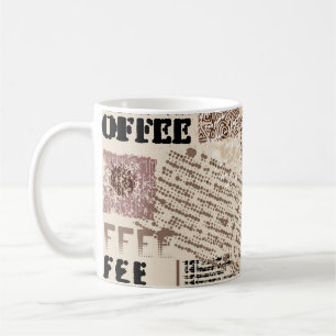 Mug Café. motif de café Abstrait sur fond brun