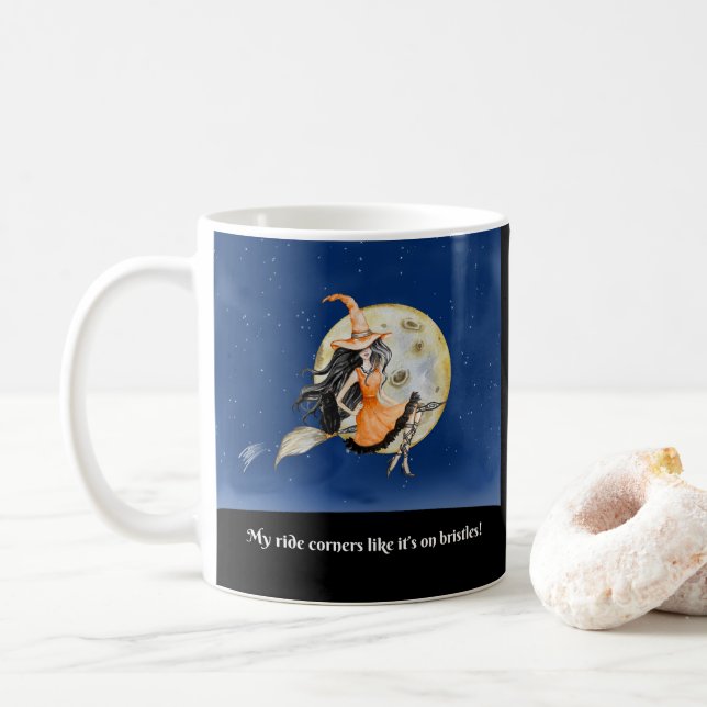 Mug Café Mug, sorcière à la belle balade (Avec donut)