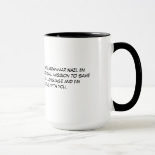 Mug Café nazi et thé de grammaire sarcastique