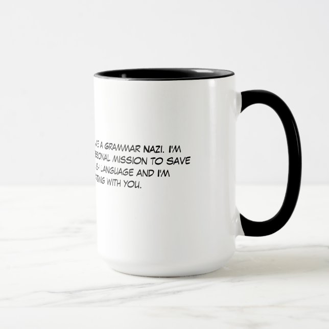 Mug Café nazi et thé de grammaire sarcastique (Droite)