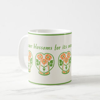 Mug café orange Art Nouveau Fleurs