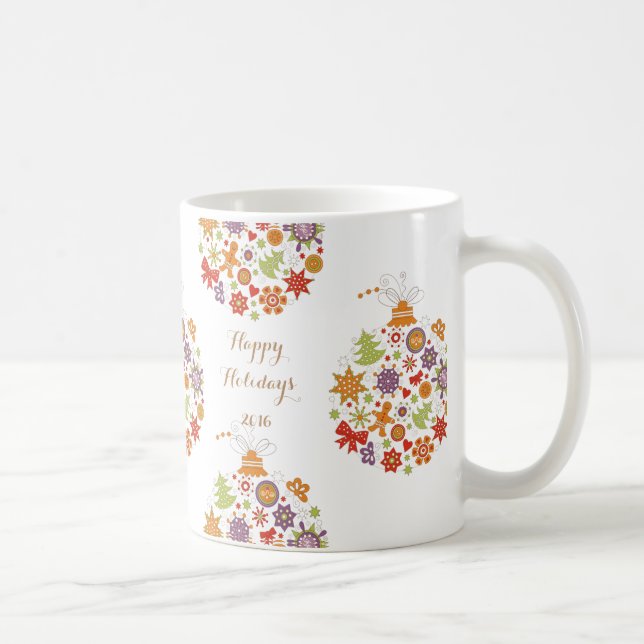 Mug café ornement de Noël rétro (Droite)