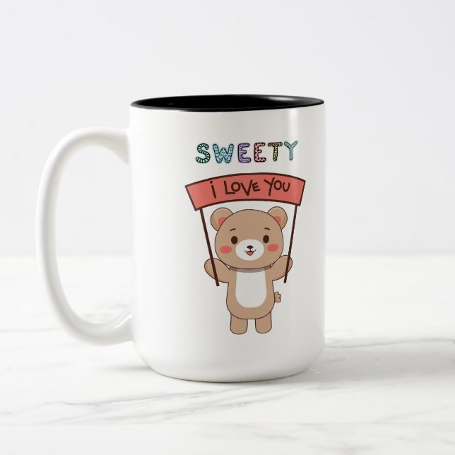 Mug Café Ourson Mignon Sweety Je T'Aime (Gauche)