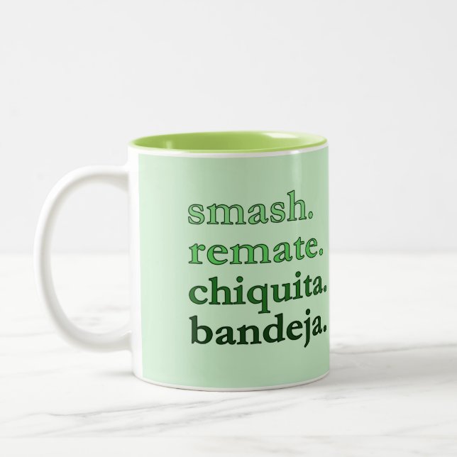 MUG CAFE PADEL – VIBES DE MOTS - VERT MATCHA (Gauche)