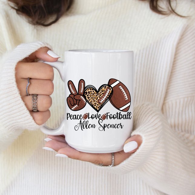 Mug Café Paix, Amour, Football (Peace, Love, Football Coffee Mug. )