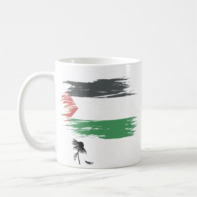 Mug Café Palestine | Drapeau en détresse, Margueri (Gauche)