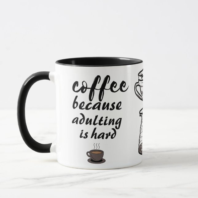 Mug Café parce que l'adultère est dur noir et blanc (Gauche)