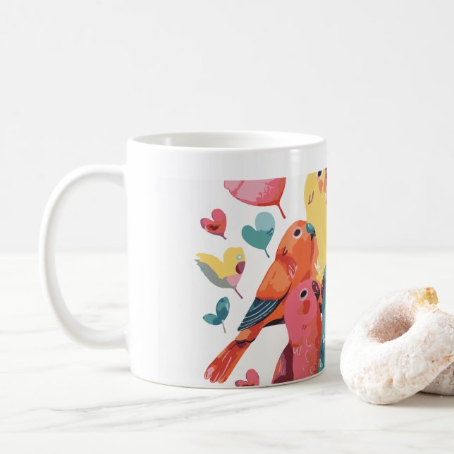 Mug Café Pastel Adorable Inséparables (Avec donut)
