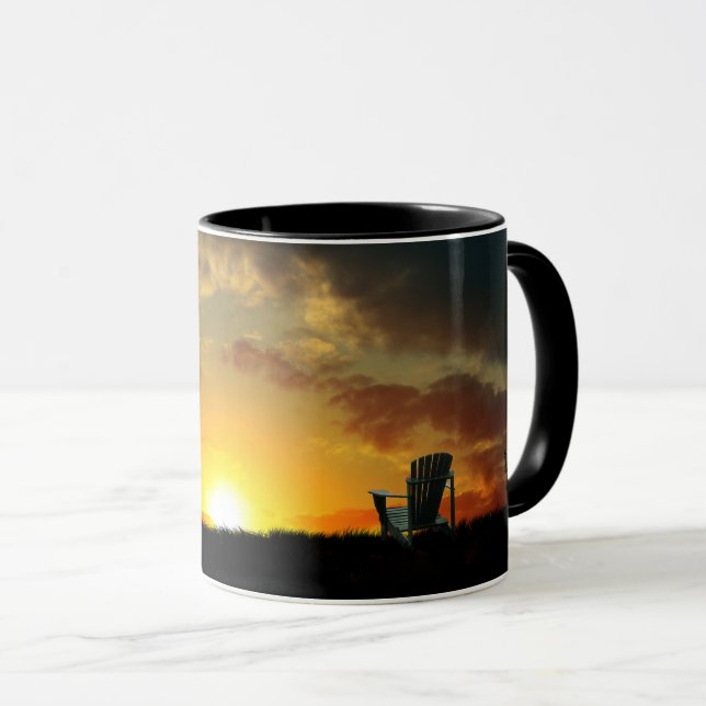 Mug café pâté pâté au coucher du soleil jaune (Devant droit)