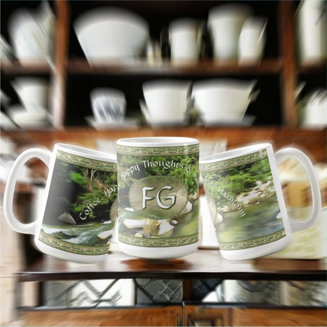 Mug Cafe, Pensées Heureuses & Harmonie 0365 (Créateur téléchargé)