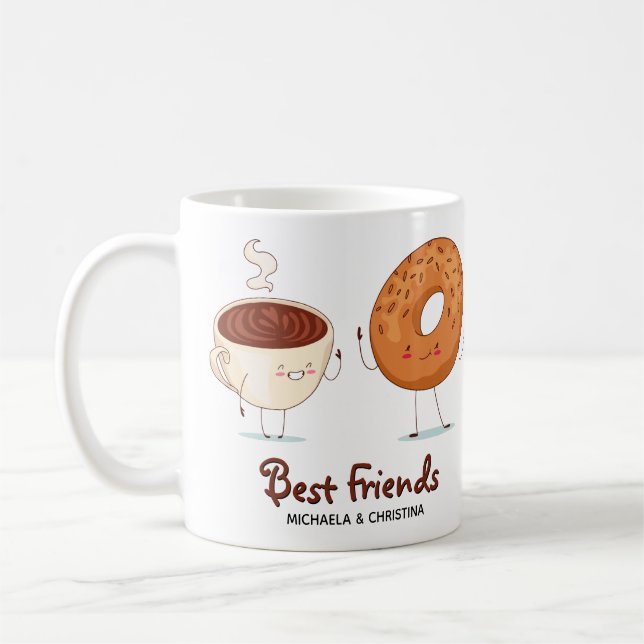 Mug Café Personnalisable Doux Donut BFF Meilleurs Amis (Gauche)