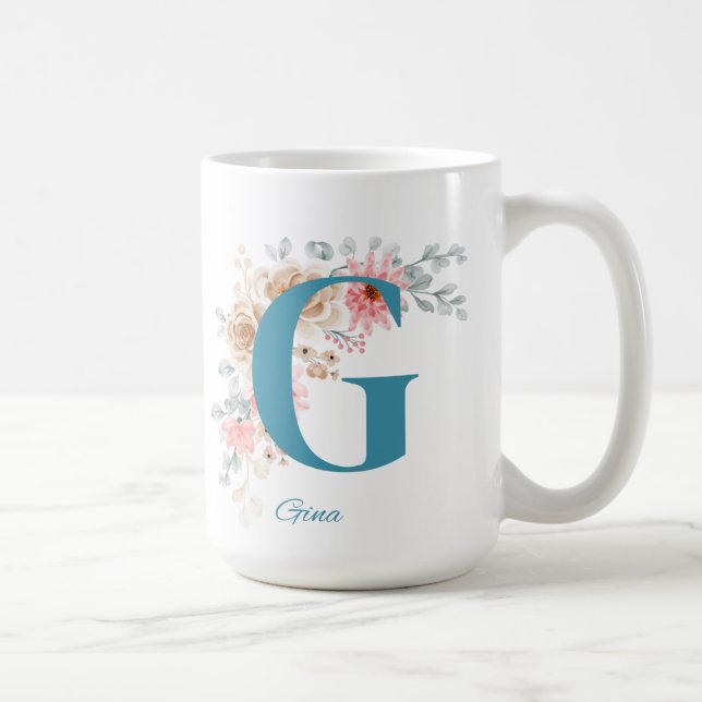 Mug café personnalisé avec nom et alphabet G (Droite)