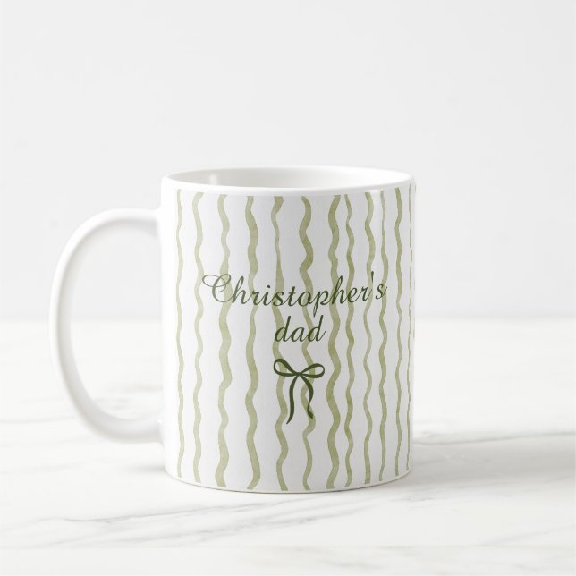 Mug Café Personnalisé avec Nom Mignon et Rayures (Gauche)