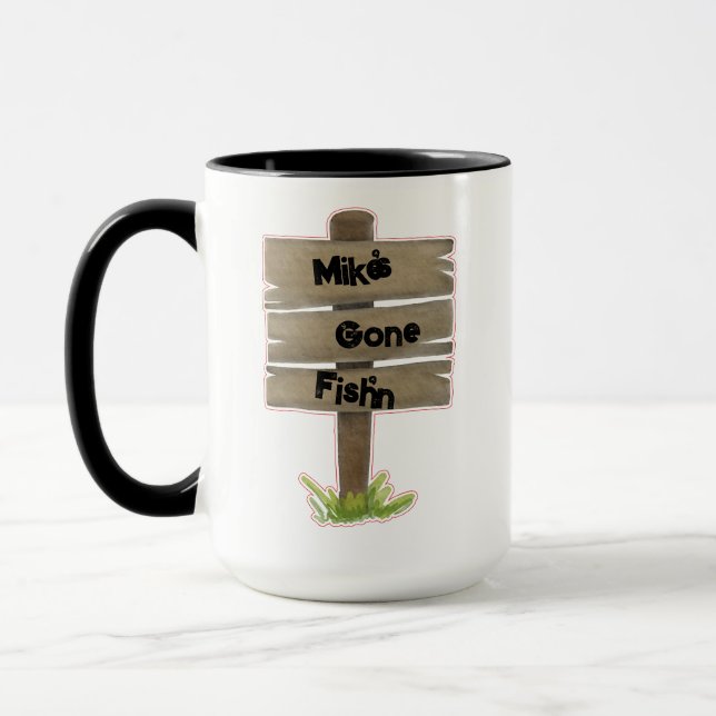 Mug Café personnalisé "Gone Fish'n" (Gauche)