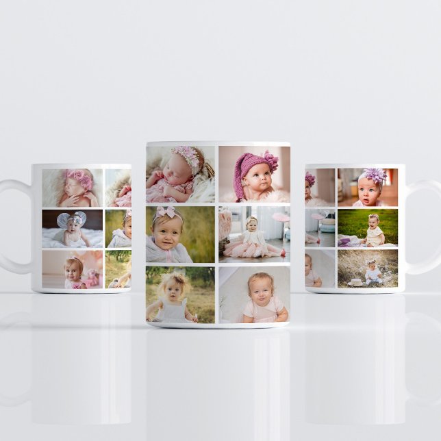 Mug Café Photo de la Première Année de Bébé 12 Moi (Créateur téléchargé)