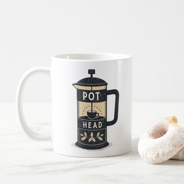 Mug Café Pot Head Funny Café (Avec donut)