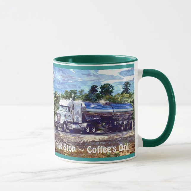 Mug Café pour chauffeurs de camion sur la boue de bois (Droite)