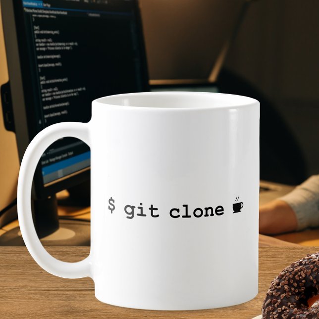 Mug Café programmeur - Café Clone Git (Créateur téléchargé)