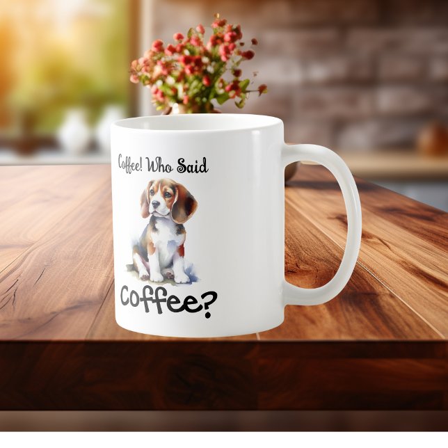 Mug Café ! Qui a dit que le café est un adorable Beagl (Créateur téléchargé)