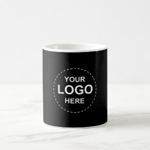 Mug Café rectangulaire noir personnalisé avec logo d'e