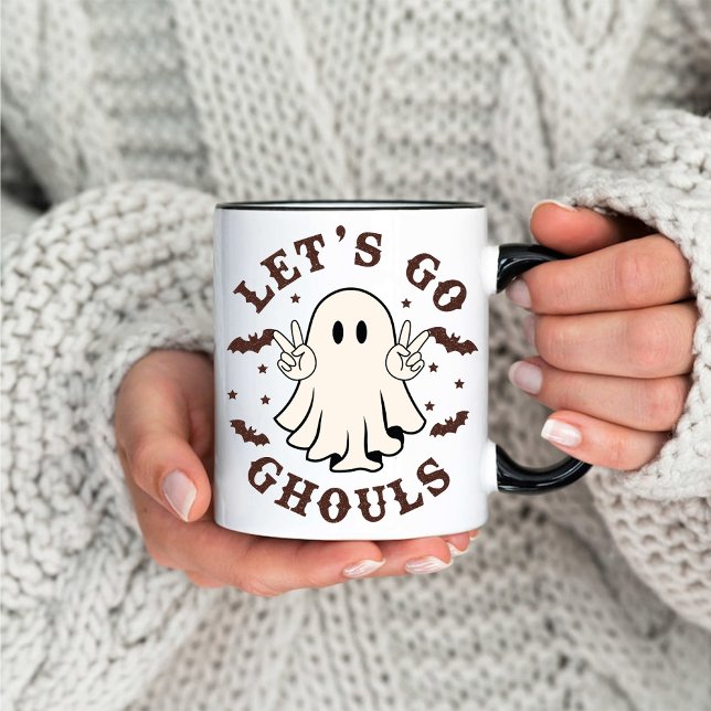 Mug Café rétro Halloween Ghouls éffrayant (Spooky Ghouls Halloween Retro Coffee Mug)